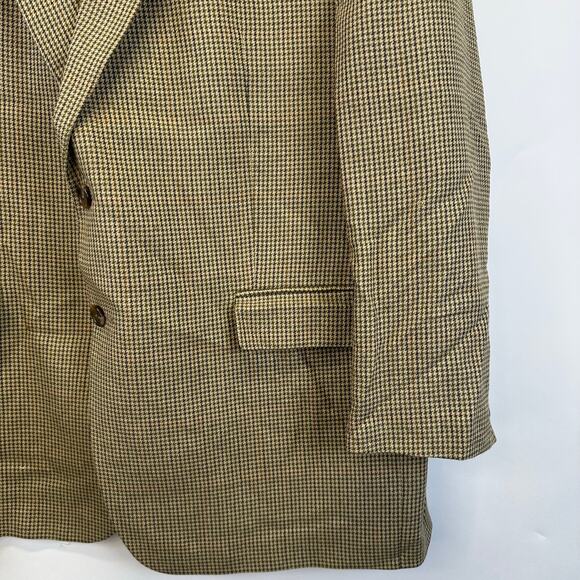 Lord & Taylor Brown Houndstooth Silk/Wool Blazer Sport Coat Mens 48 Officecore - Picture 8 of 16